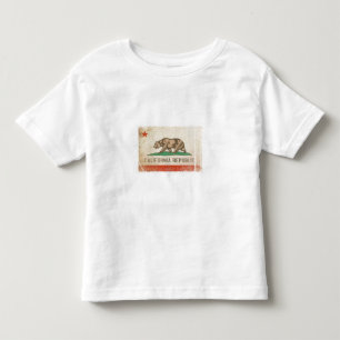 Long Sleeve Toddler Tee with Flag from California