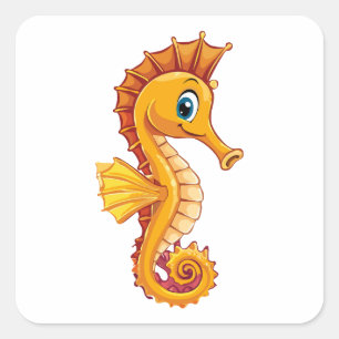 Long-snouted seahorse square sticker