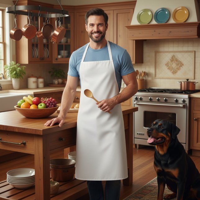 Long Solid White Kitchen Apron (Solid white apron! | Classic clean look!)