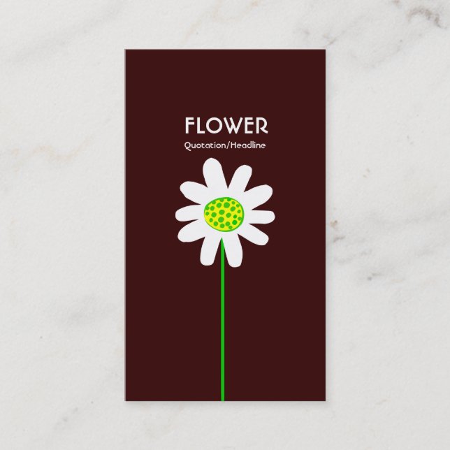 Long Stem Flower - Dark Brown Business Card (Front)