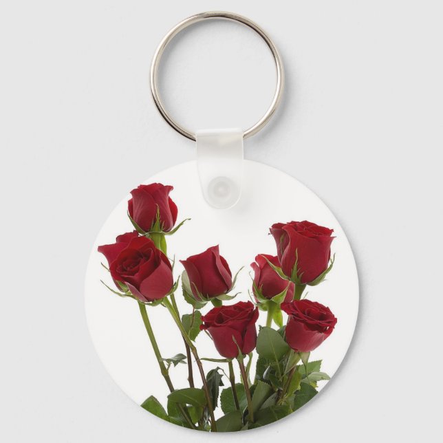 Long Stem Red Roses Key Ring (Front)