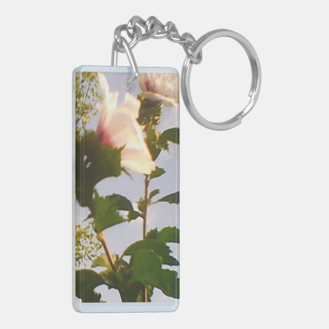 Long Stem White Roses Key Ring (Back Left)
