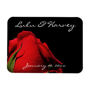 Long Stemmed Red Roses Personal Wedding Magnet