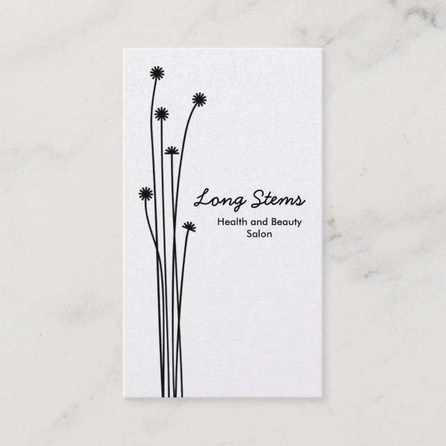 Long Stems - Black on Gold Business Card (Front)