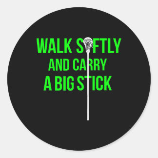 Long Stick Middie (lsm) Neon Lacrosse Defence Lax  Classic Round Sticker