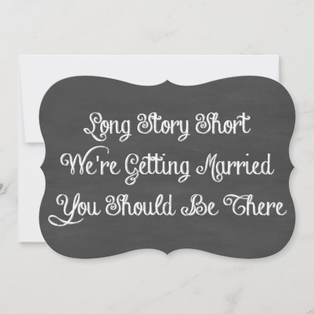 Long Story Short | Chalkboard Invitation (Front)