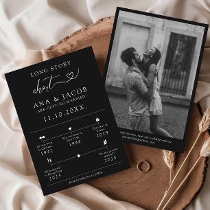 Long Story Short Timeline Infographic Black Save The Date