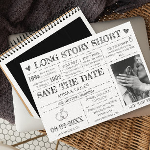 Long Story Short Wedding Save The Date Photo Invitation