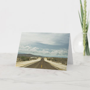 Long Straight Road Through Mexican Baja Landscape Card
