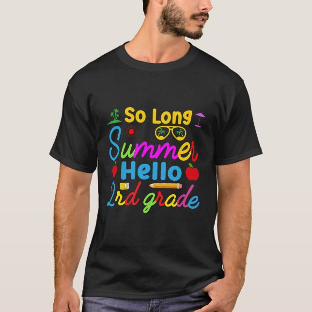Long Summer Hello 2Nd Second Grade Back School Tea T-Shirt (Front)