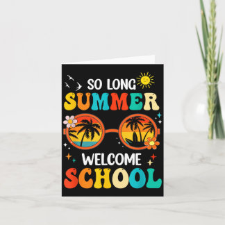 Long Summer Welcome School Retro Groovy Back To Card