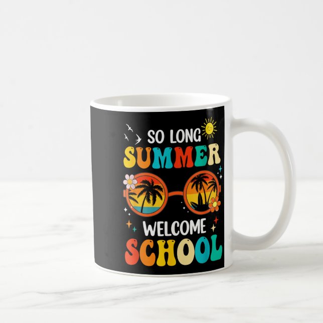 Long Summer Welcome School Retro Groovy Back To Coffee Mug (Right)