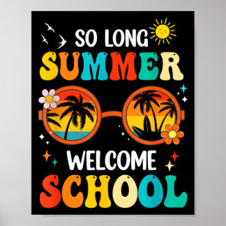 Long Summer Welcome School Retro Groovy Back To Poster