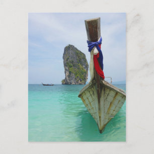 long tail boat in thailand postcard