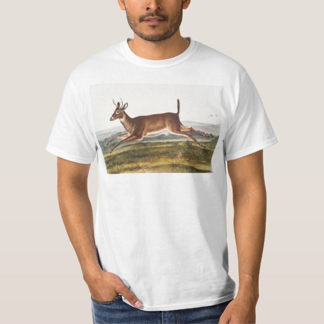 Long-tailed Deer (Cervus leucurus) Illustration T-Shirt (Front)