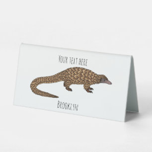 Long-tailed pangolin cartoon illustration