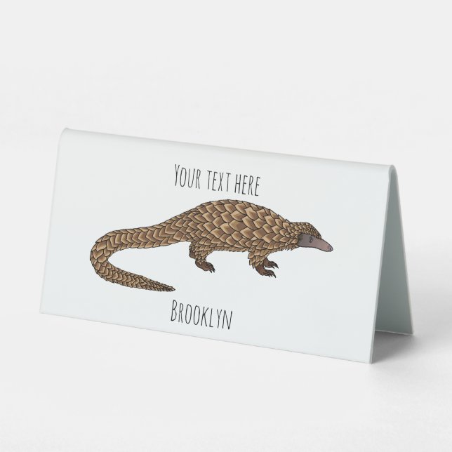 Long-tailed pangolin cartoon illustration  (Front)