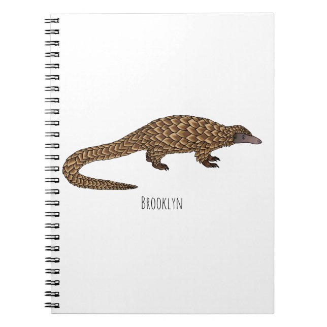 Long-tailed pangolin cartoon illustration notebook (Front)