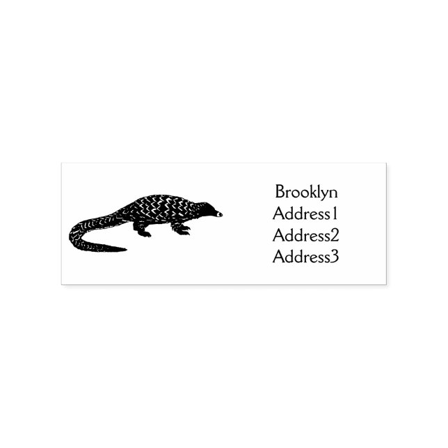 Long-tailed pangolin cartoon illustration  rubber stamp (Imprint)