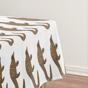 Long-tailed pangolin cartoon illustration  tablecloth