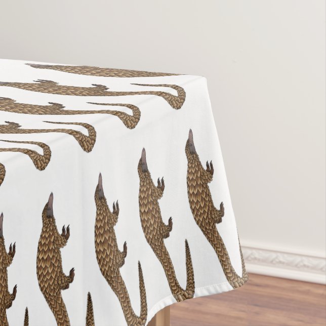 Long-tailed pangolin cartoon illustration  tablecloth (In Situ)