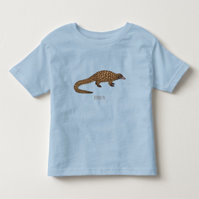 Long-tailed pangolin cartoon illustration toddler T-Shirt (Front)