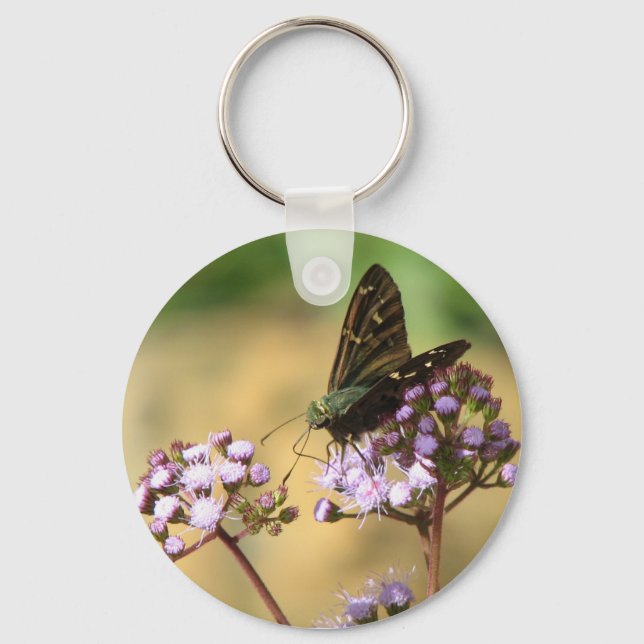 Long-tailed Skipper on Mist Flower Keychain (Front)