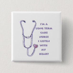 Long Term Care Nurse Stethoscope 15 Cm Square Badge