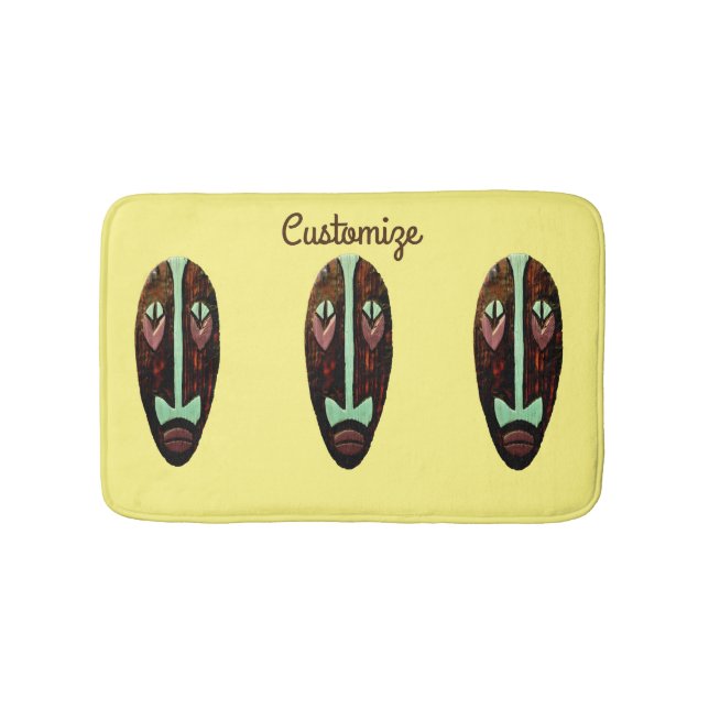 Long Tiki Mask Thunder_Cove Bath Mat (Front)
