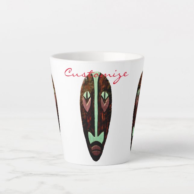 Long Tiki Mask Thunder_Cove Latte Mug (Front)