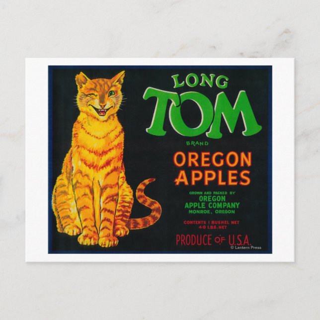 Long Tom Apple Crate LabelMonroe, OR Postcard (Front)