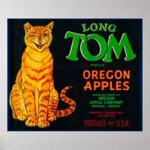 Long Tom Apple Crate LabelMonroe, OR Poster