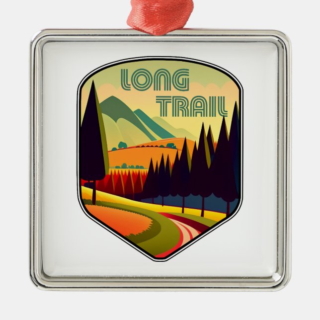 Long Trail Vermont Colours Metal Ornament (Front)