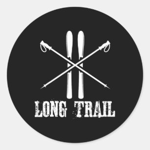 Long Trail Vermont Ski Skier Skiing Nordic Alpine  Classic Round Sticker