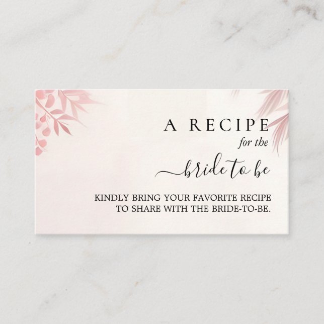 Long Tulle Regal Glam Blush Pink Bridal Shower Enclosure Card (Front)