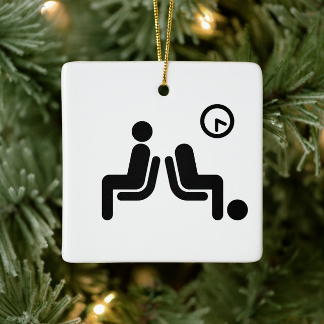 Long Wait Sign Ceramic Ornament (Tree)