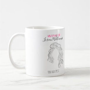Long wavy hair  Hairstyling branding Coffee Mug
