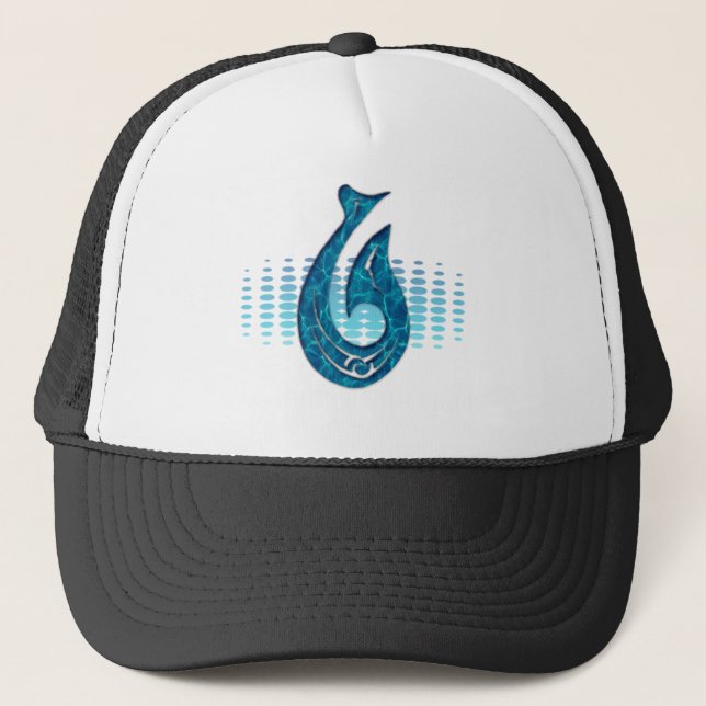 LONG WHITE VIRTUAL CLOUDS MERCHANDISE TRUCKER HAT (Front)