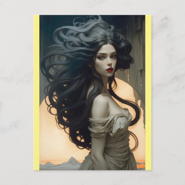 long wild hair postcard (Front)