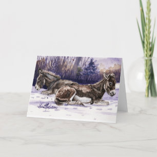 Long Winter's Nap Burro Blank Card