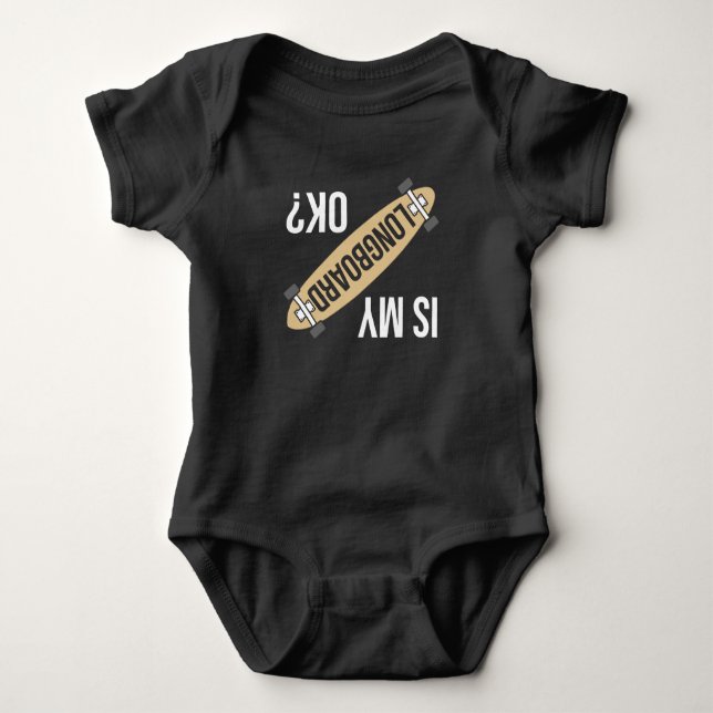 Longboard and Skateboarding Fun Meme Skater Baby Bodysuit (Front)