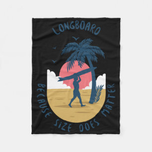 Longboard - Because Size Does Sticker  Fleece Blanket