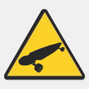 Longboard Crossing Triangle Sticker