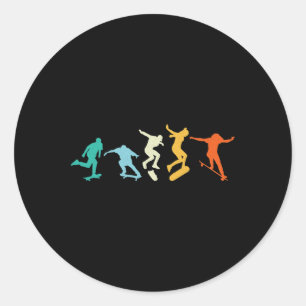 Longboard Freeboard Skateboarding Skater  Classic Round Sticker