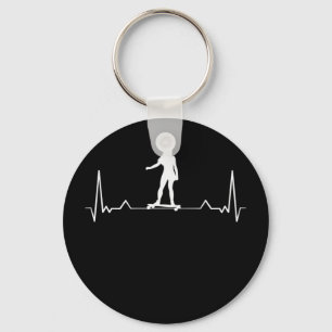 Longboard girl Heartbeat Key Ring
