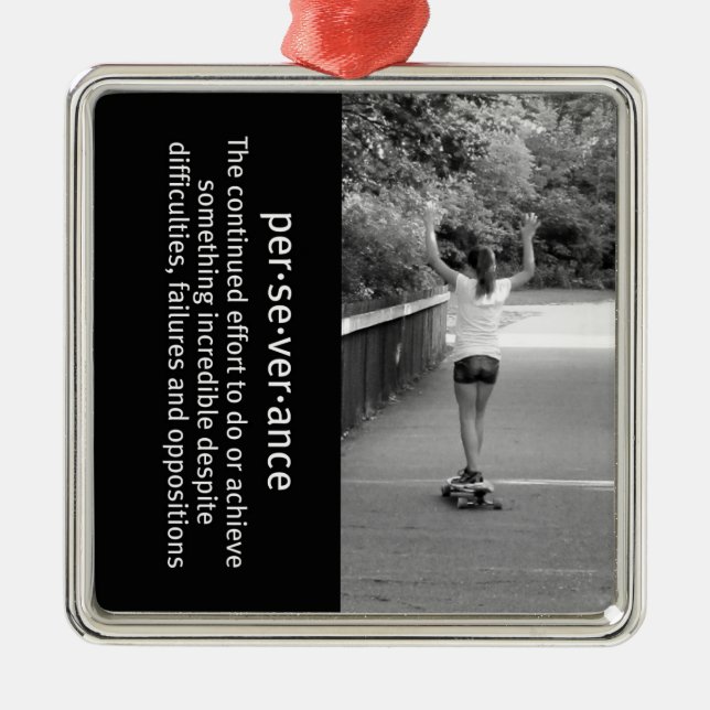 Longboard Girl Perseverance Metal Ornament (Front)