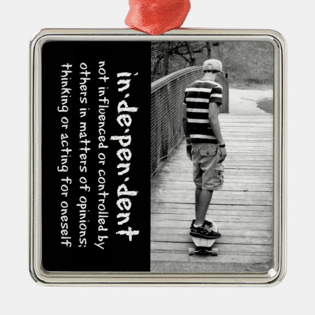 Longboard Independence Metal Tree Decoration (Front)