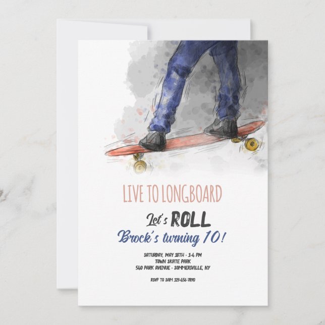 Longboard Invitation (Front)