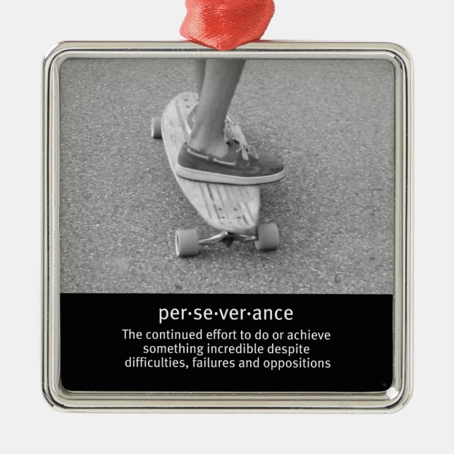 Longboard Motivational Quote Metal Ornament (Front)