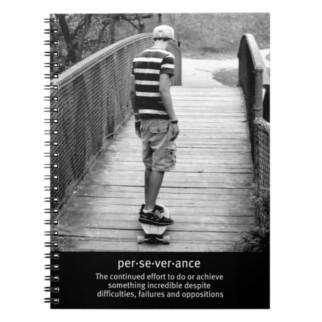 Longboard Perseverance Quote Notebook (Front)